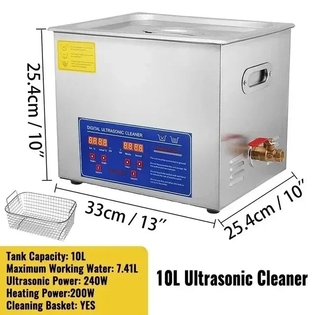 Ultrasonic Cleaner 1.3L–30L 40kHz 220V EU Plug – Portable Ultrasound Bath Washer