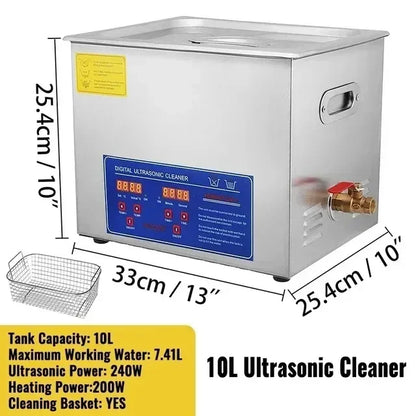 Ultrasonic Cleaner 1.3L–30L 40kHz 220V EU Plug – Portable Ultrasound Bath Washer