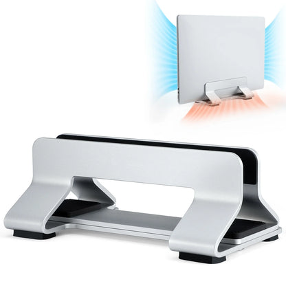 Adjustable Aluminum Vertical Laptop Stand — Tool-Free, 12–30mm Width, Universal Fit