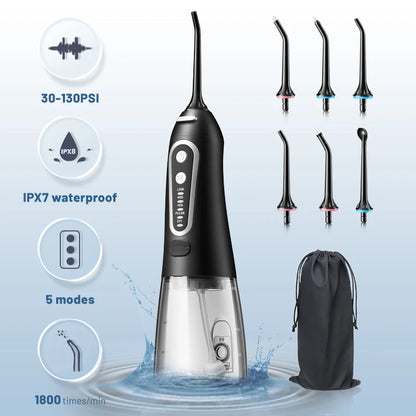 Oral Irrigator USB Rechargeable Water Flosser 300ml – Portable Dental Water Jet for Teeth & Oral Care