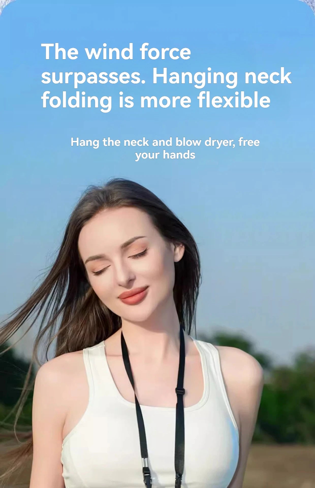JPNPL Portable Handheld Neck Fan – 100-Speed Folding Fan with Ice Pack, Outdoor Use