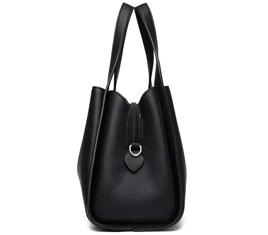 Soft PU Leather Tote Bag - Large Capacity Women's Shoulder Handbag
