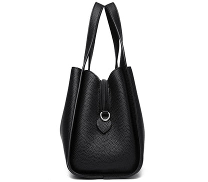Soft PU Leather Tote Bag - Large Capacity Women's Shoulder Handbag