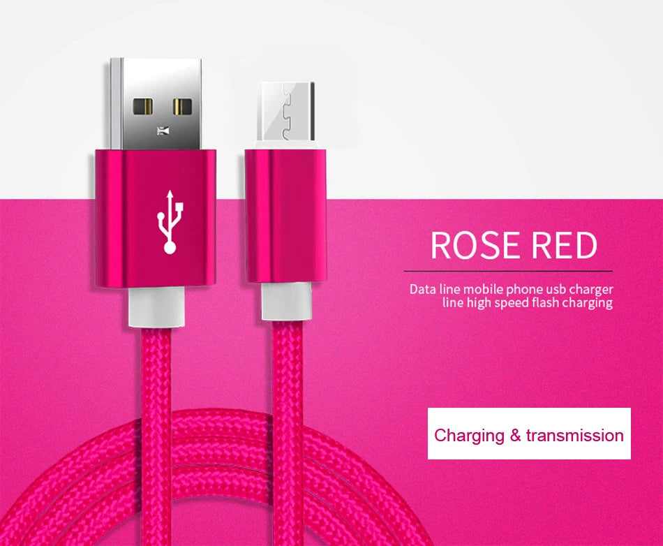 5A USB to Type-C Fast Charging Cable – Nylon Braided, for iPhone, Samsung, Xiaomi, Huawei