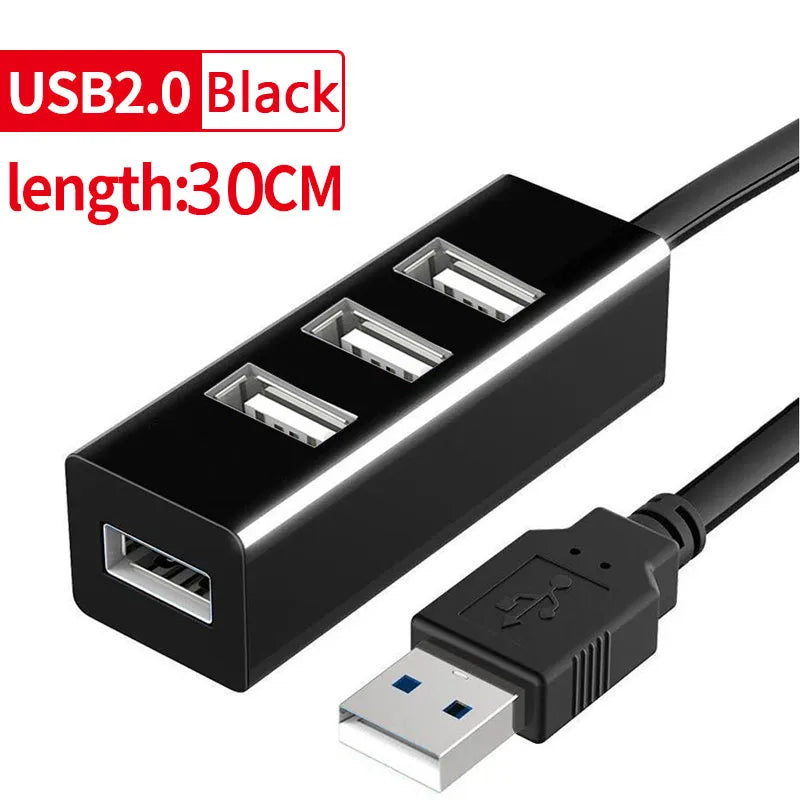 USB 2.0 Hub – Multi-Port USB Splitter for PC, Laptop & Mac