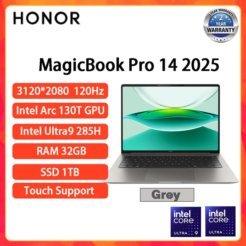 Honor MagicBook Pro 14 – Intel U5-125H, 16/24GB, 3.1K 120Hz, 92Wh Ultrabook