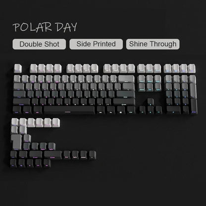 Cherry Profile PBT Keycaps 133+ Keys – White Side-Printed Shine-Through for MX Switches