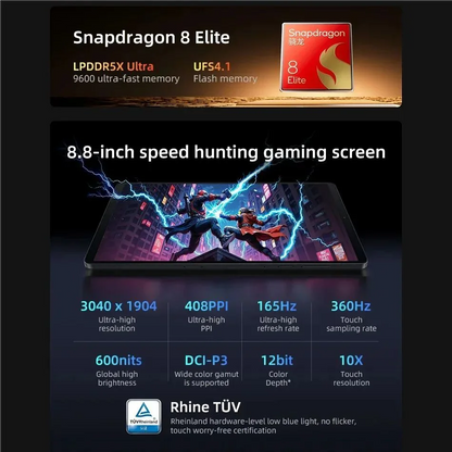 Lenovo Legion Y700 2025 – 8.8" 165Hz Gaming Tablet, Snapdragon 8 Elite, 7600mAh