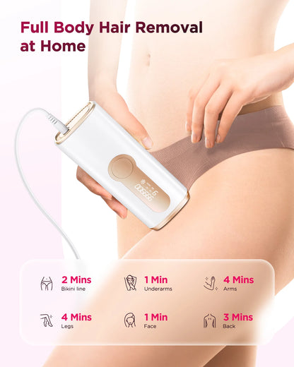 IPL Hair Removal Device – 990,000 Flashes, Permanent Painless Hair Remover for Men & Women, Body & Face