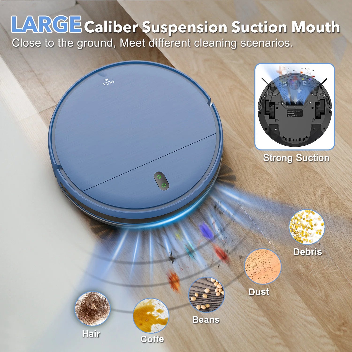 RAYFURN robot vacuum cleaner with 6000Pa suction and mopping feature, auto-charging, in a modern home setting