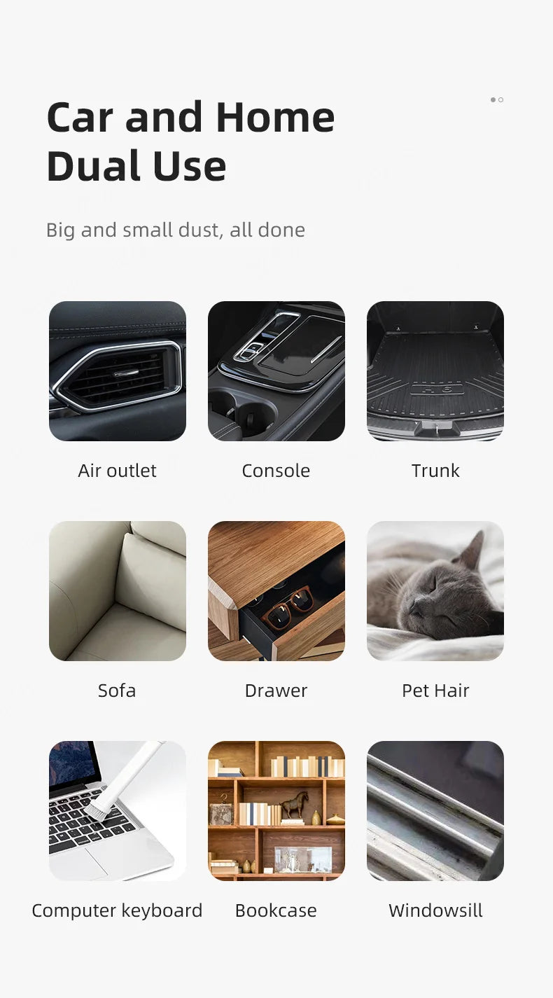 Xiaomi Youpin 3-in-1 Wireless Car Vacuum Cleaner – 120W Handheld Mini Portable, 12V, for Car & Home