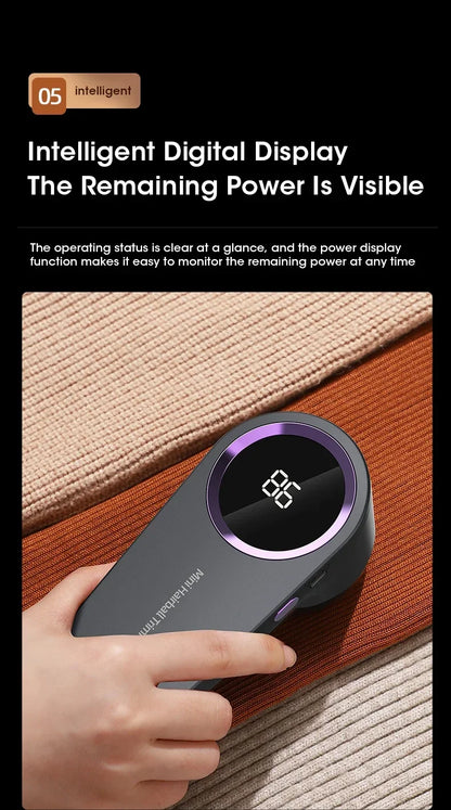 LED Digital Electric Lint Remover – USB Rechargeable Fabric Shaver & Fluff Remover