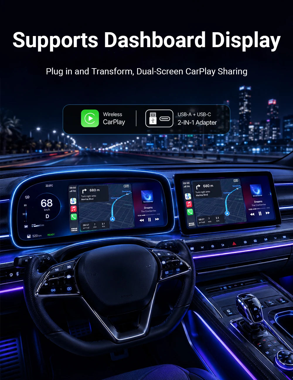 Wireless CarPlay & Android Auto Adapter 2026 | Plug & Play, Stable BT+WiFi, OTA Updates, 99% Car Compatible