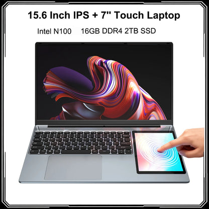 15.6" + 7" Dual Screen Laptop Intel N100 | 8–32GB DDR4 | Up to 2TB SSD | Win11