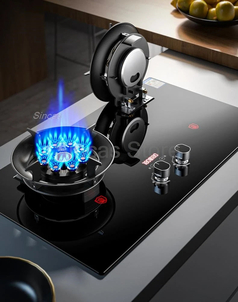 Sincas Two-Burner Gas Stove | 4.2–8.5KW | LPG & Natural Gas | Ceramic Glass | Desktop