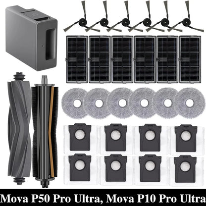 Mova P50 Pro Ultra / P10 Pro Ultra Robot Vacuum Spare Parts – Brush, Filter, Mop & Dust Bag