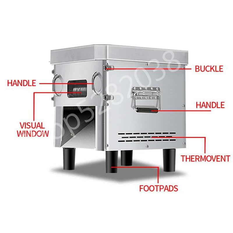 850W Commercial Meat Cube Cutter & Slicer Machine – Adjustable Cut Size, Fresh Meat Dicer