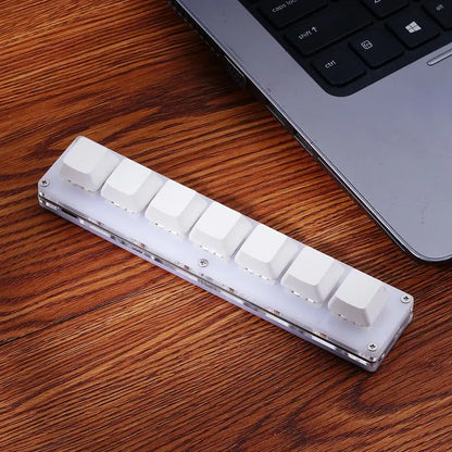 Mini 7-Key Programmable Macro Mechanical Keyboard – USB Wired DIY Macropad for Gaming & Work
