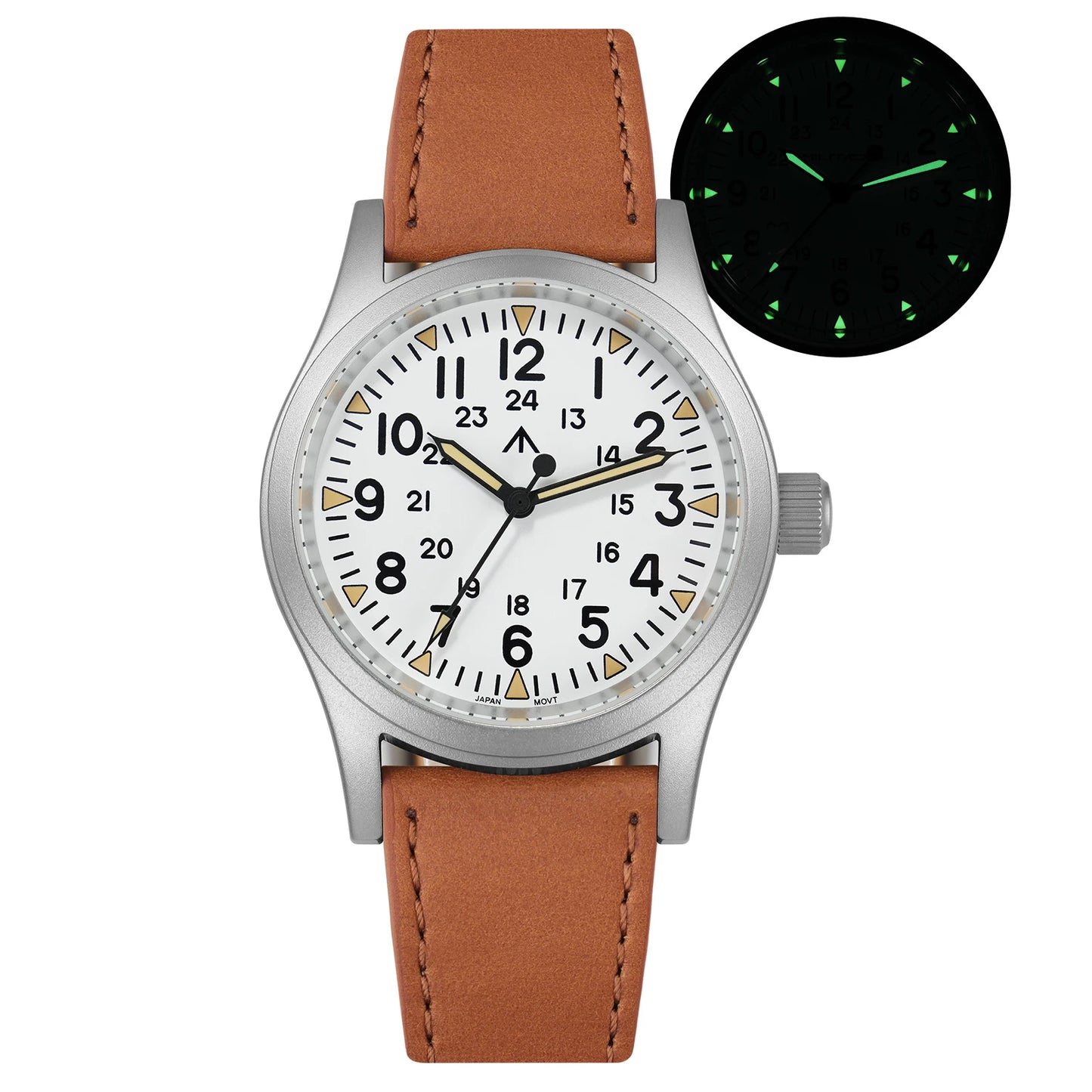 Militado ML05 Vintage Field Watch – 38mm, VH31 Sweep, Sapphire AR Crystal, Luminous