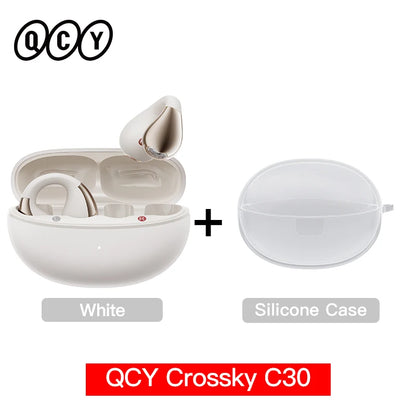 QCY Crossky C30 Ear Clip Bluetooth 5.4 Earphones – Open Ear Sports TWS, Dual-Connection