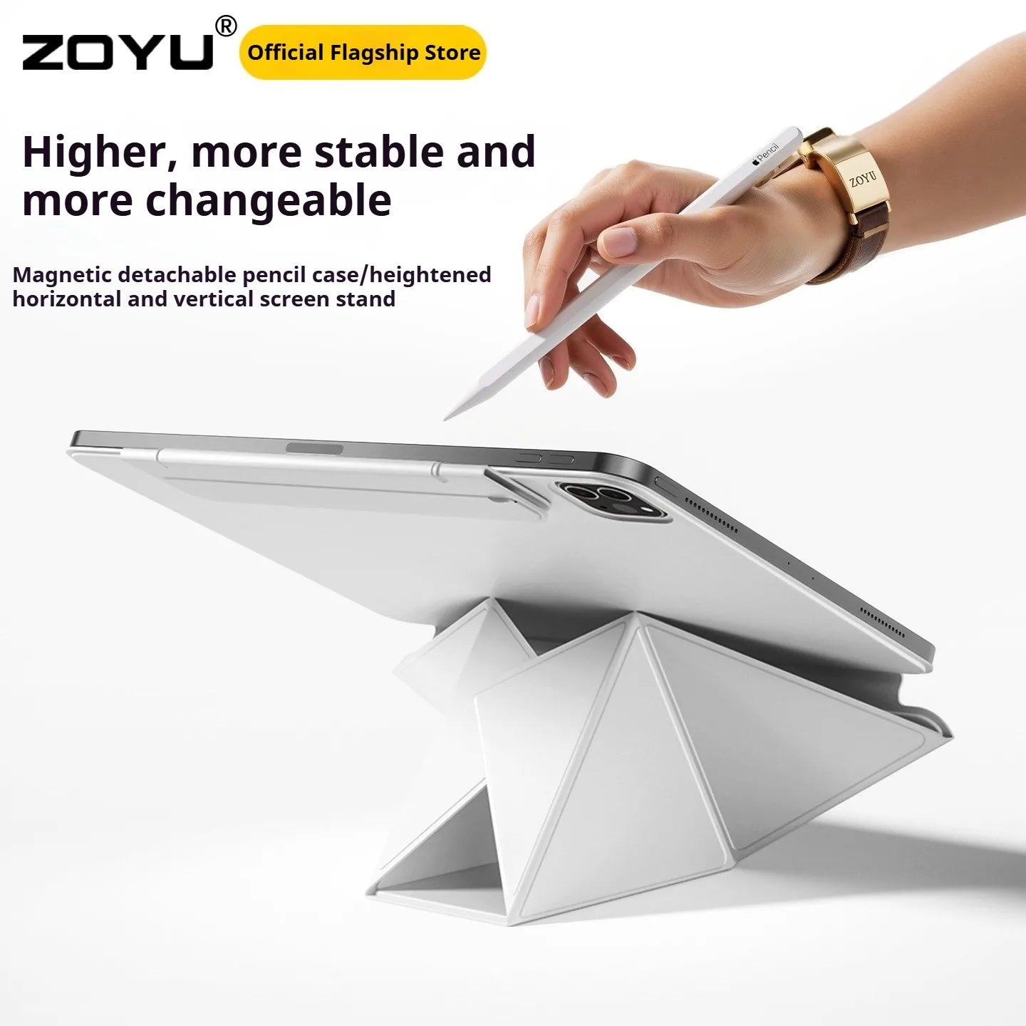 ZOYU Magnetic iPad Case with Height Bracket – iPad Pro 11/12.9, Air 4/5, Mini 6/7
