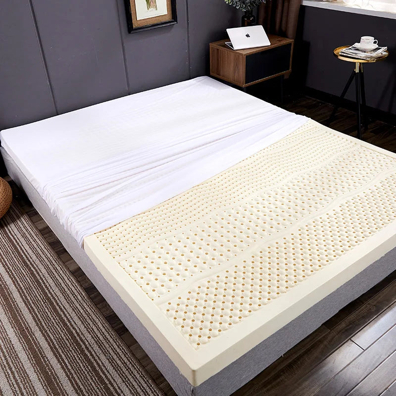 Natural latex mattress from Thailand, 10cm thick, soft cushion, suitable for 1.2-1.8m beds, lightweight and comfortable bedding.