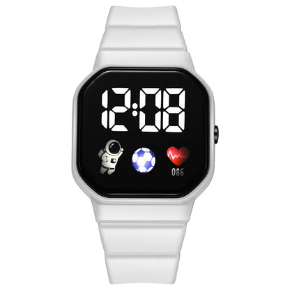 Kids LED digital sports watch with football design, silicone strap for boys and girls, by R.E.D. Shopping