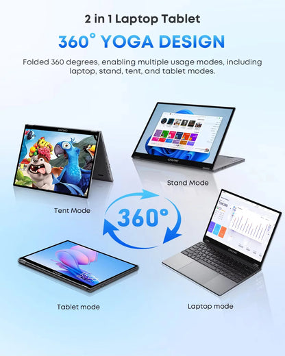 CHUWI FreeBook 2-in-1 Laptop – 13.4" Touch Screen, Intel N150, 16GB RAM, 512GB SSD, Windows 11