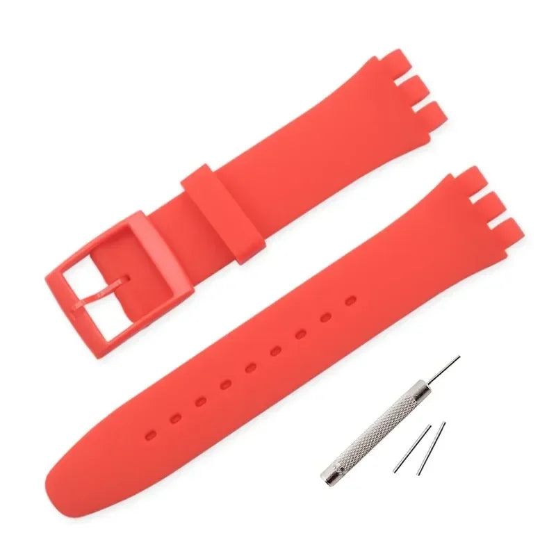 Colorful Silicone Replacement Strap for Swatch – 16/17/19/20mm Sports Watch Band
