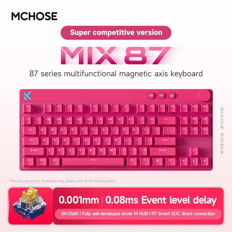 MCHOSE MIX87 Magnetic Axis Gaming Keyboard | 87 Keys | 8K Hz | 0.08ms | RGB | Hot-Swap | Wired