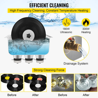SucceBuy 6L Ultrasonic Vinyl Record Cleaner | Jewelry, Dental & Contact Lens