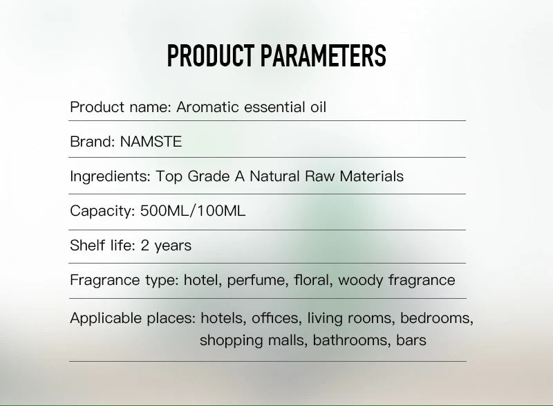 NAMSTE 100ml Essential Oil Aroma Diffuser — Electric Room Diffuser, Air Purifier & Home Freshener