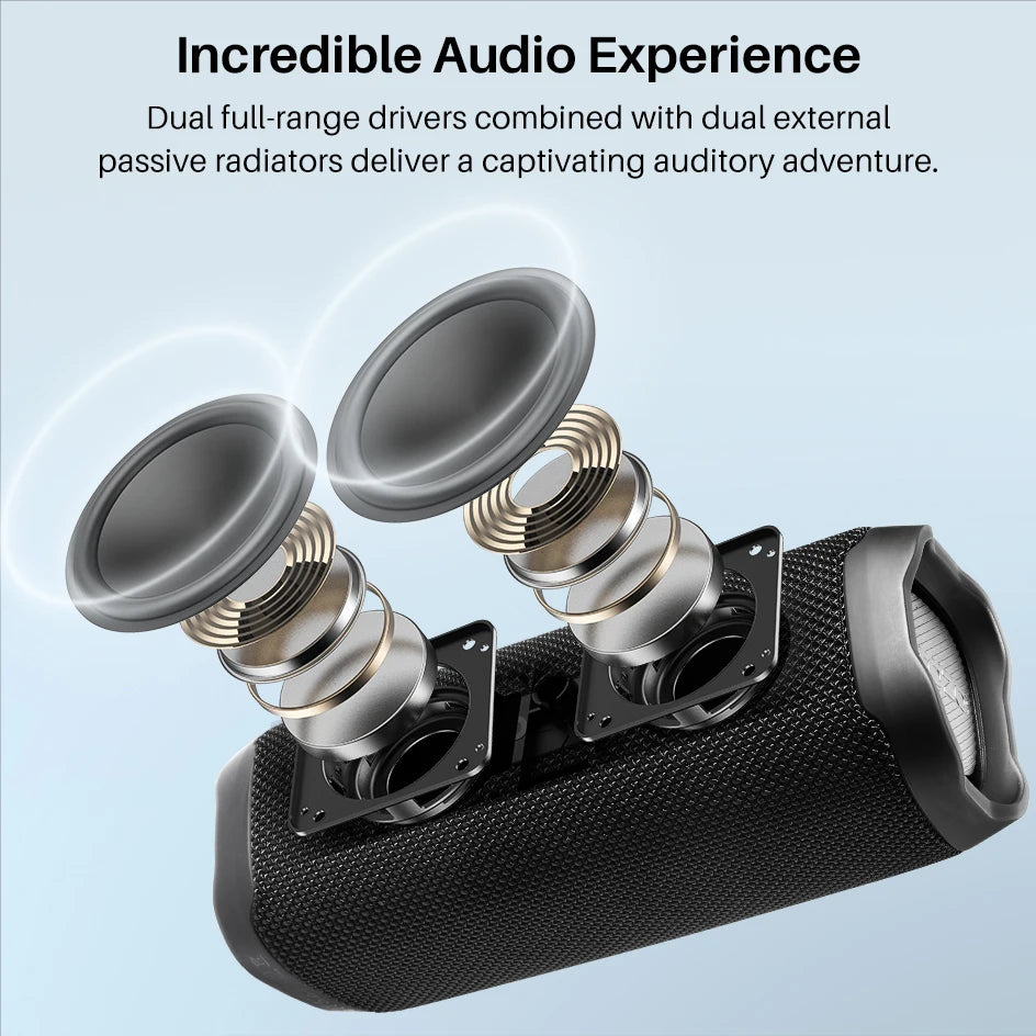 TOZO PA2 Portable Bluetooth Speaker – Deep Bass, 25H Playtime, Custom EQ App