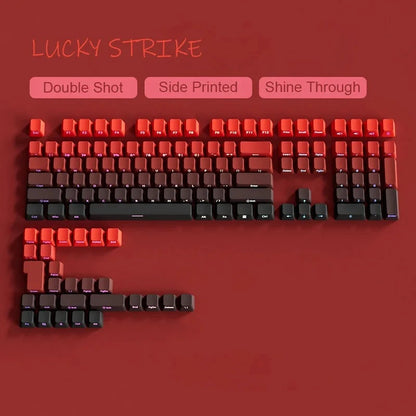 Cherry Profile PBT Keycaps 133+ Keys – White Side-Printed Shine-Through for MX Switches