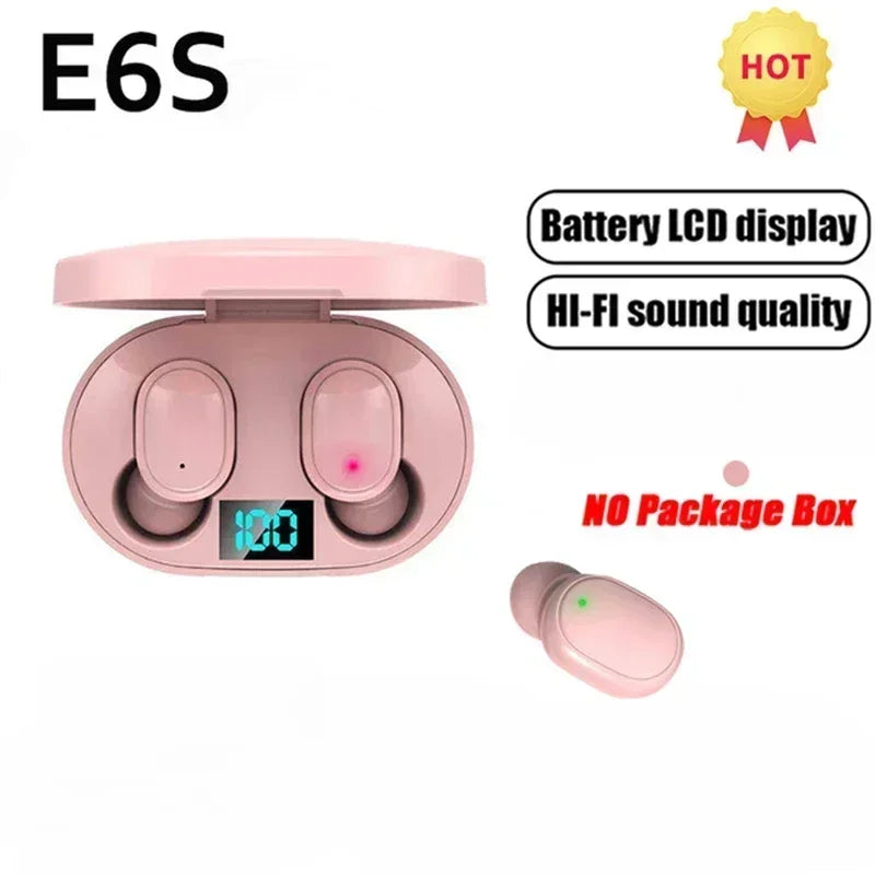 E6S TWS Wireless Bluetooth Earphones - Noise Cancelling with Microphone