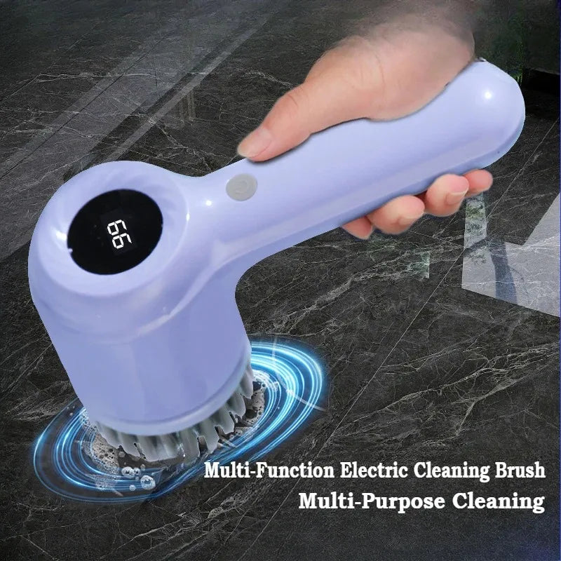 USB Rechargeable Electric Spin Scrubber – Multi-Surface Power Cleaning Brush for Kitchen & Bathroom