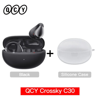 QCY Crossky C30 Ear Clip Bluetooth 5.4 Earphones – Open Ear Sports TWS, Dual-Connection