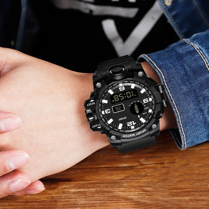 Men's R.E.D. Sports Electronic Wristwatch with large dial, waterproof design, luminous display, and alarm features.