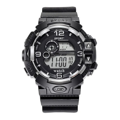 Men's Luminous Military LED Digital Watch - Waterproof, Silicone Strap, Calendar Display