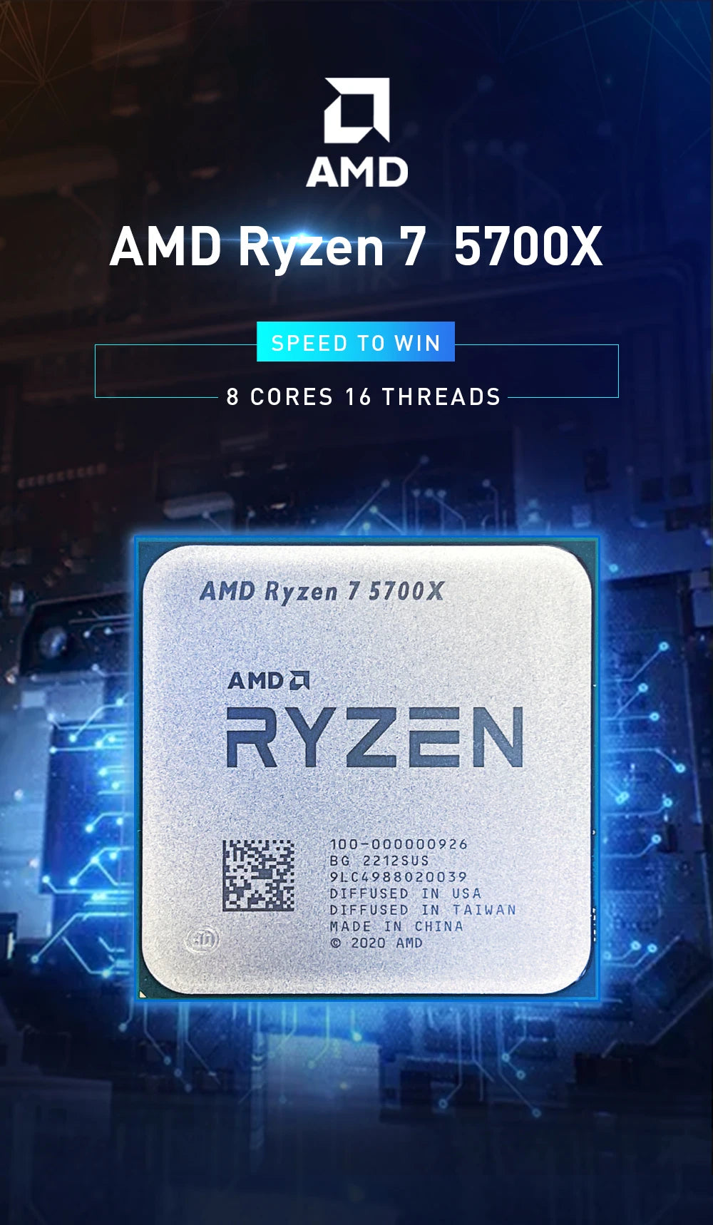 AMD Ryzen 7 5700X Desktop Processor 8-Core 16-Thread AM4