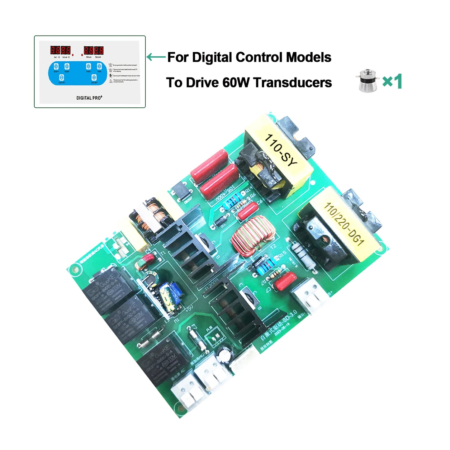 40kHz Ultrasonic Generator PCB Board 60W–180W – Mechanical & Digital Driver for Ultrasonic Cleaner 110V/220V