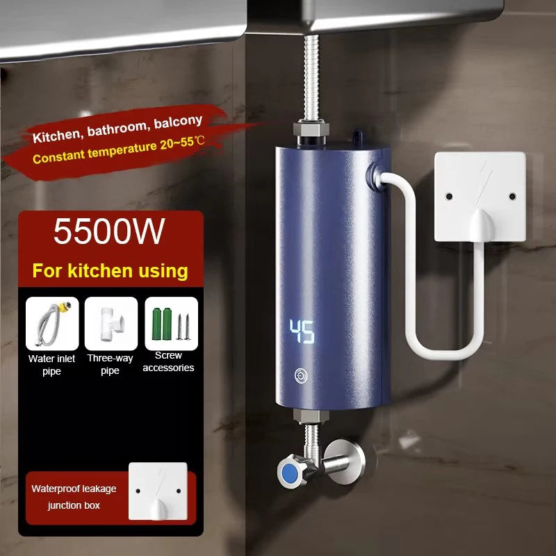 CUKYI 5500W Instant Water Heater | Tankless | Wall Mount | Shower Option | 220V