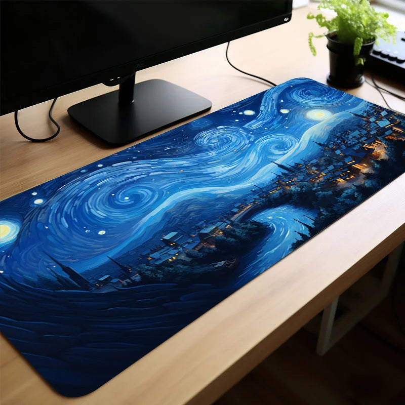 Night Starry Sky Galaxy Mouse Pad – Large Rubber Anti-Slip Gaming Deskmat, Keyboard Pad