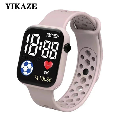YIKAZE Kids LED Digital Watch – Silicone Strap, Cartoon Sport Wristwatch for Boys & Girls