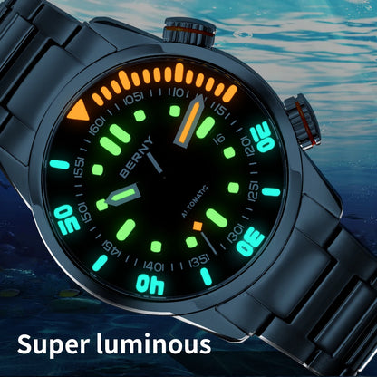 BERNY Automatic Dive Watch – Sapphire Crystal, 200M Water Resistant, NH35 Movement