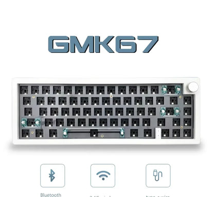 GMK67 Wireless Mechanical Keyboard Kit – 63 Keys, Bluetooth 5.0 / 2.4G / Wired, RGB Hot-Swap | Gaming & Custom Build