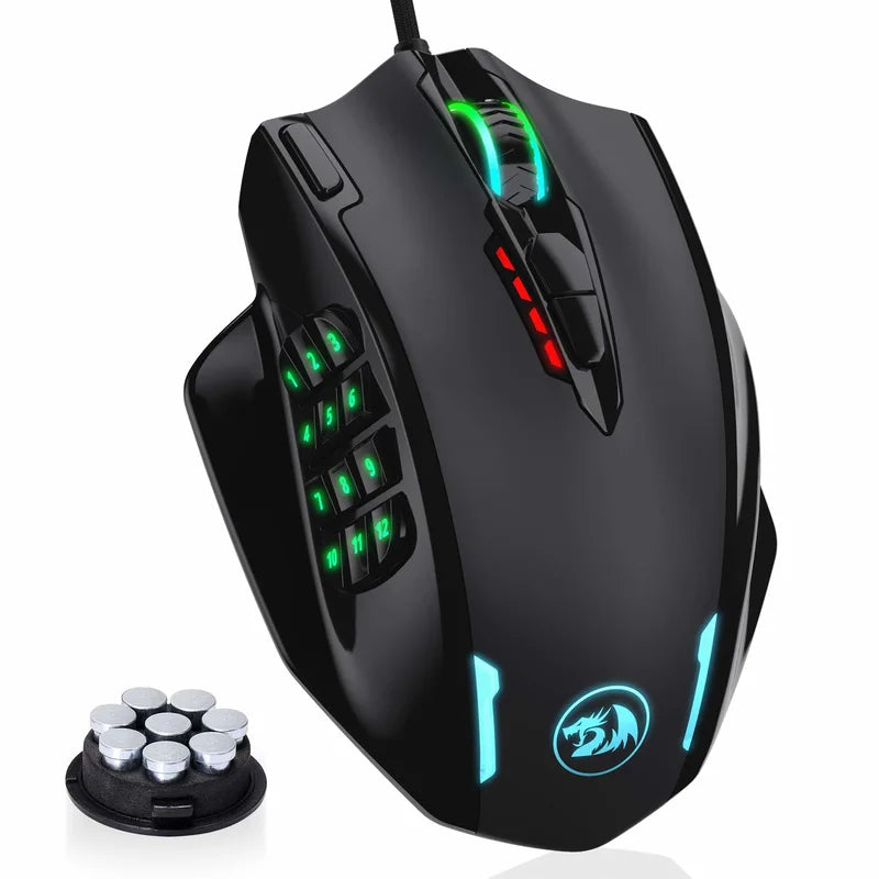 Redragon M908 Impact RGB Gaming Mouse – 12400 DPI, 18 Buttons, USB Wired