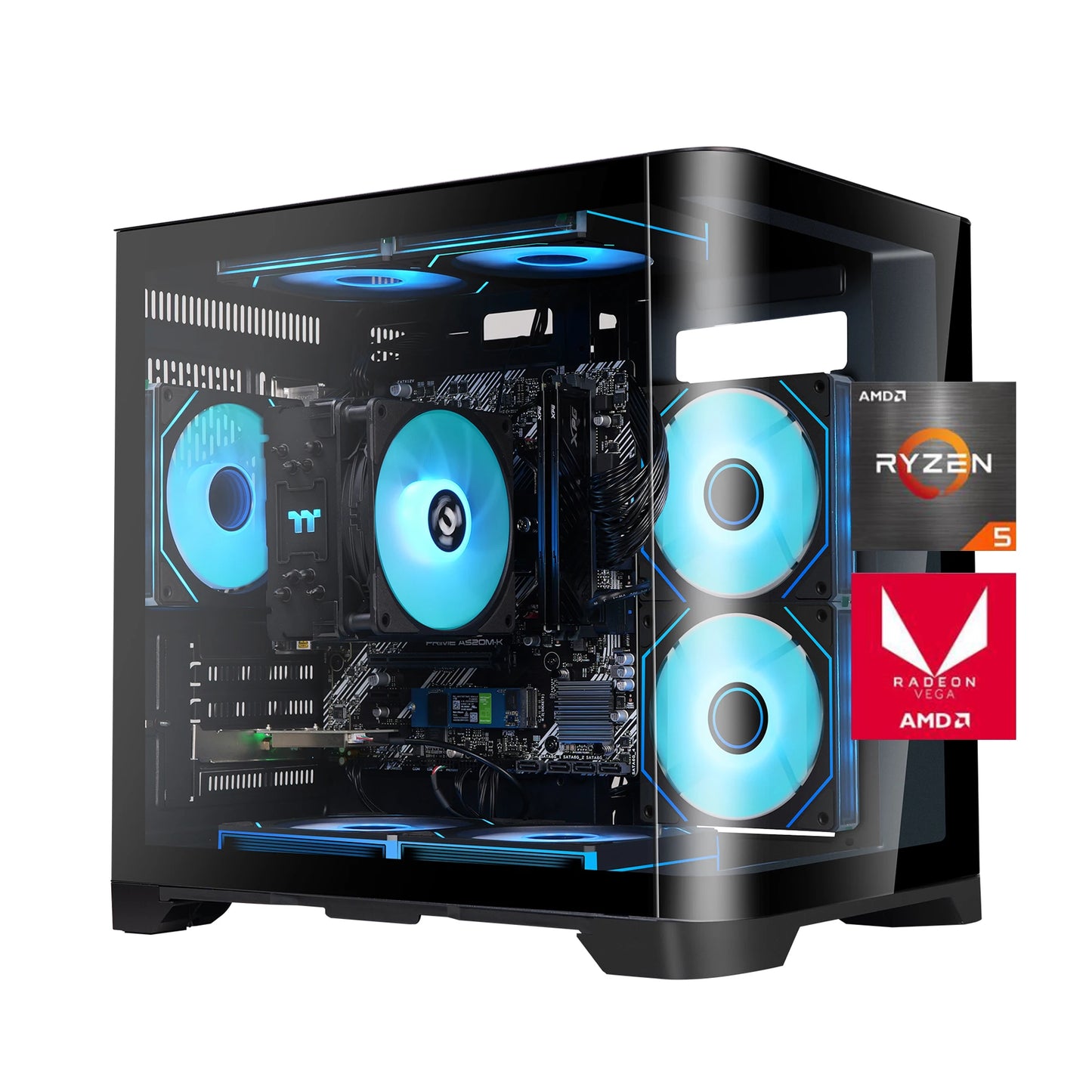 YEAH MAGIC Gaming Desktop — AMD Ryzen 5 5600GT, 16GB DDR4 3200, 1TB NVMe SSD, ARGB 7 Fans, Windows 11