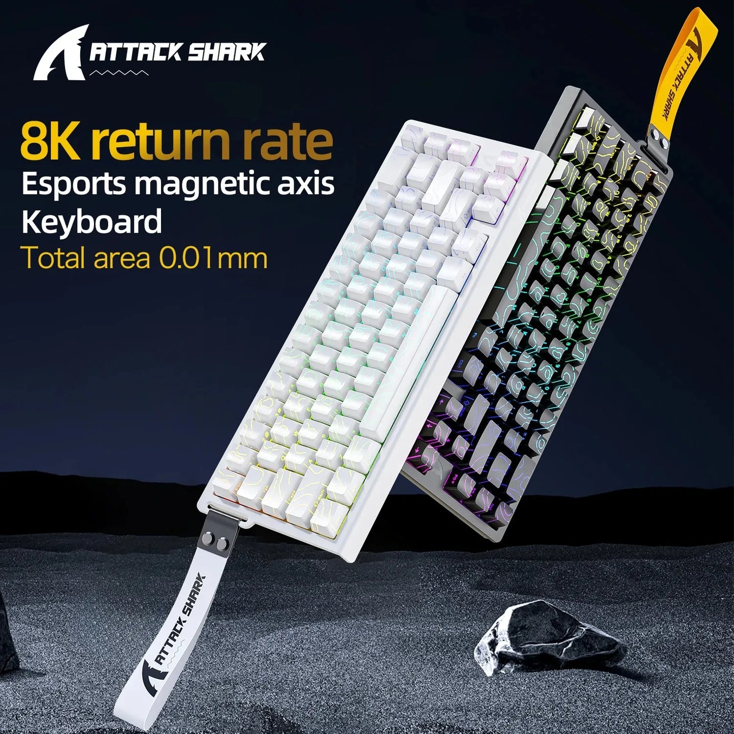 Attack Shark X68 HE Gaming Keyboard – Magnetic Hall Effect, 0.01mm Rapid Trigger, 8000Hz, 68-Key
