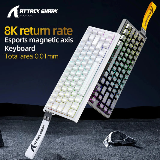 Attack Shark X68 HE Gaming Keyboard – Magnetic Hall Effect, 0.01mm Rapid Trigger, 8000Hz, 68-Key
